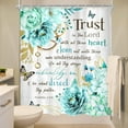 thumbnail image 4 of Vintage Purple Christian Shower Curtain 60Wx72H Retro Floral Bible Verse Bathroom Curtain Scripture Bath Curtain Fabric Rustic Flower Butterfly Quotes Bathroom Decor with 12 Hooks, 4 of 16