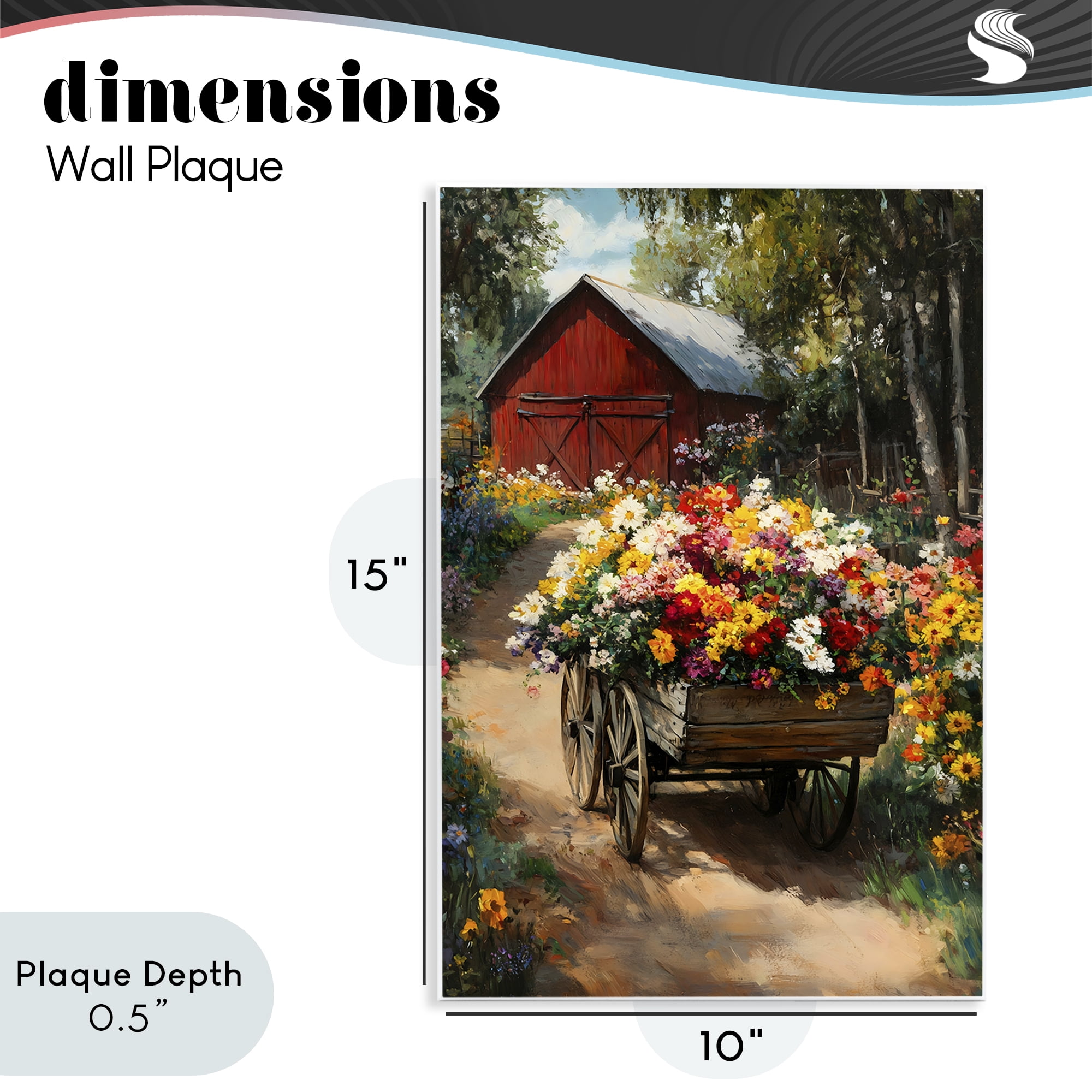 Stupell Industries Floral Wagon in Summer Garden Wall Plaque Art, design by Franklyn Gregory