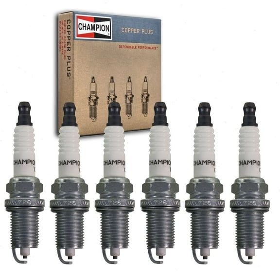 6 pc Champion Copper Plus Spark Plugs compatible with Ram Dakota 3.7L V6 2011
