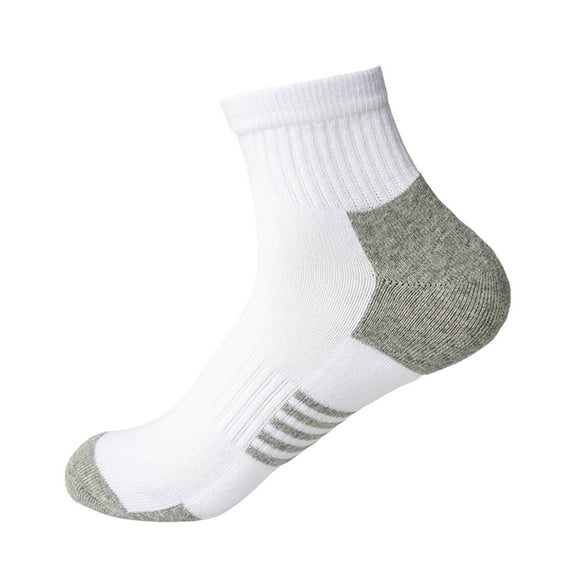 LNWUY Mens Ankle Socks Athletic Cushioned Breathable Low Cut Tab With Arch Support Sports Socks White Free Size
