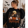 thumbnail image 4 of Cute Spooky Halloween Sweatshirt, Witch Ghost Pumpkin Black Cat Sweatshirt, 4 of 6