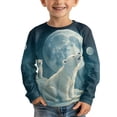 thumbnail image 3 of POLERO Toddler Boys Long Sleeve Shirts 2 Pack Cute Bear Moon Graphic Casual Comfotable Crewneck Tops, Trendy Fall Winter Layering Tees, 13-14 Years, 3 of 5
