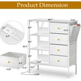 thumbnail image 5 of MIDOQIN Nightstand with Charging Station and LED Lights, Bedside Table with 3-Tier Shelf Modern 4 Drawers Dressers End Table with Wooden Top, 5 of 7