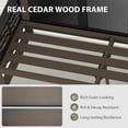 thumbnail image 5 of EAGLE PEAK 6 Pieces Natural Real Wood Cedar Outdoor Patio Conversation Set Spacious Seat Dining Chair & Sofa Set with Beige Cushions, Slat Top Rectangular Coffee Table, Ottomans, 5 of 10