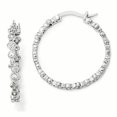 thumbnail image 1 of Cheryl M Sterling Silver CZ Fancy Hoop Earrings QCM274, 1 of 1