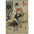 thumbnail image 2 of Toyokuni Utagawa 11x14 Gold Ornate Wood Frame and Double Matted Museum Art Print Titled - The Sixth Month (From the Series the Twelve Felicitous Months in Edo Brocades) (C. Late 1790s), 2 of 4