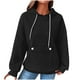 thumbnail image 2 of HongQid Womens Hoodies Casual Long Sleeve Drawstring Waffle Pullover Tops Loose Hooded Sweatshirt with Pocket, 2 of 4