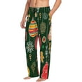 thumbnail image 2 of Uemuo Christmas Pattern Men's Wide Leg Palazzo Lounge Pants with Pockets Light Weight Loose Comfy Casual Pajama Pants-Medium, 2 of 9