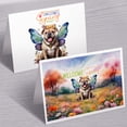 thumbnail image 3 of Welcome Spring Fairy Bulldog in Flower Meadow 7x5in Folded Greeting Card Dog Lover Gifts Idea Single Note Card with Envelope - 13002, 3 of 5