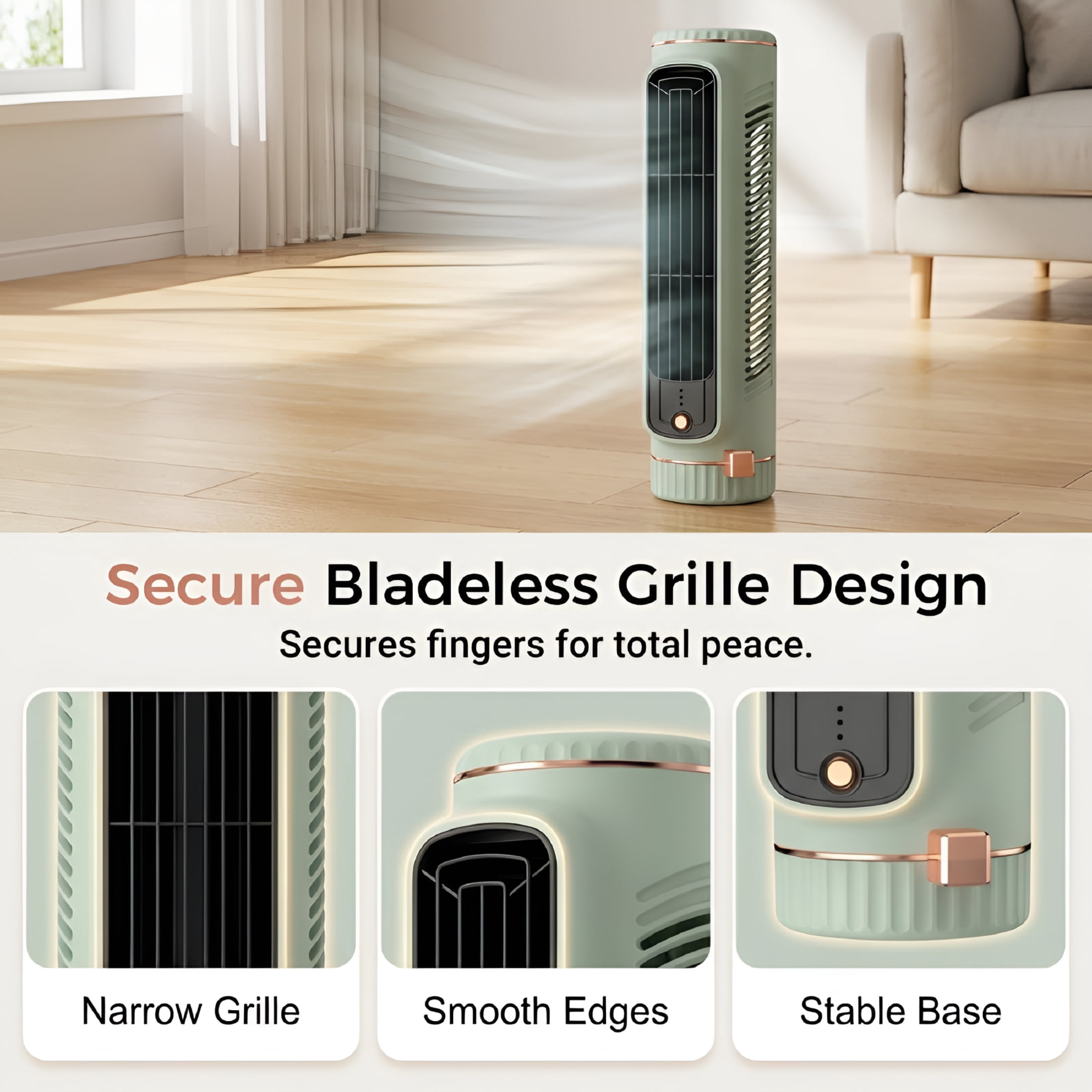 HIBIBUD Portable Air Conditioner,Windowless Mini Ac Unit,3 Speeds Personal Air Cooler with Cool Air Spray,Rechargeable(Green)