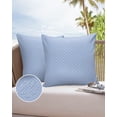 thumbnail image 6 of Pack of 2 Outdoor Pillow Covers, Wave Point Texture Blue Background Waterproof Square Throw Pillowcase Cushion Decorative Pillow Covers for Couch Patio Tent, 24x24 in, 6 of 6