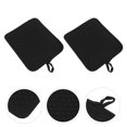 thumbnail image 2 of Shisuyan Thickened Kitchen Oven Mitts Silicone Heat Resistant Black 2Pcs 10x3 In, 2 of 8