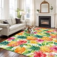 thumbnail image 2 of Summer Pineapple Area Rugs 8'x10', Washable Small Throw Rugs for Living Room Patio, Tropical Fruits Lemon Sage Green Plaid Indoor Outdoor Rug Non-Slip Low Pile Carpet Runner Reversible Floor Mats, 2 of 8