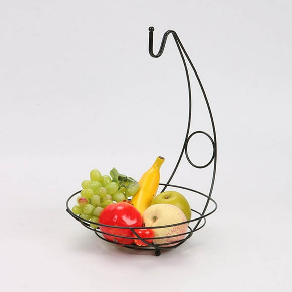 Frutero con soporte para plátanos, cesta para guardar dulces, de hierro, para interiores, resistente y duradera, ideal para almacenar frutas.