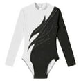 thumbnail image 3 of YONGHS Gymnastics Leotard for Girls Sparkle Diamond Dancewear Performance Costume Long Sleeve Unitard White 10, 3 of 5