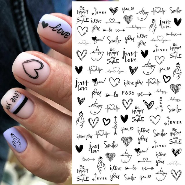 Pegatinas de corazón 3D para uñas, decoración del Día de San Valentín, estrellas bronceadoras doradas, Luna, deslizadores de uñas, calcomanías de mariposa para manicura, NTBTF-S Dengxun unisex