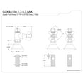 thumbnail image 3 of Kingston Brass CCK44151AX 1/2-Inch FIP x 1/2-Inch O.D. Comp Quarter-Turn Straight Shut-Off Valve in Polished Chrome, 3 of 6