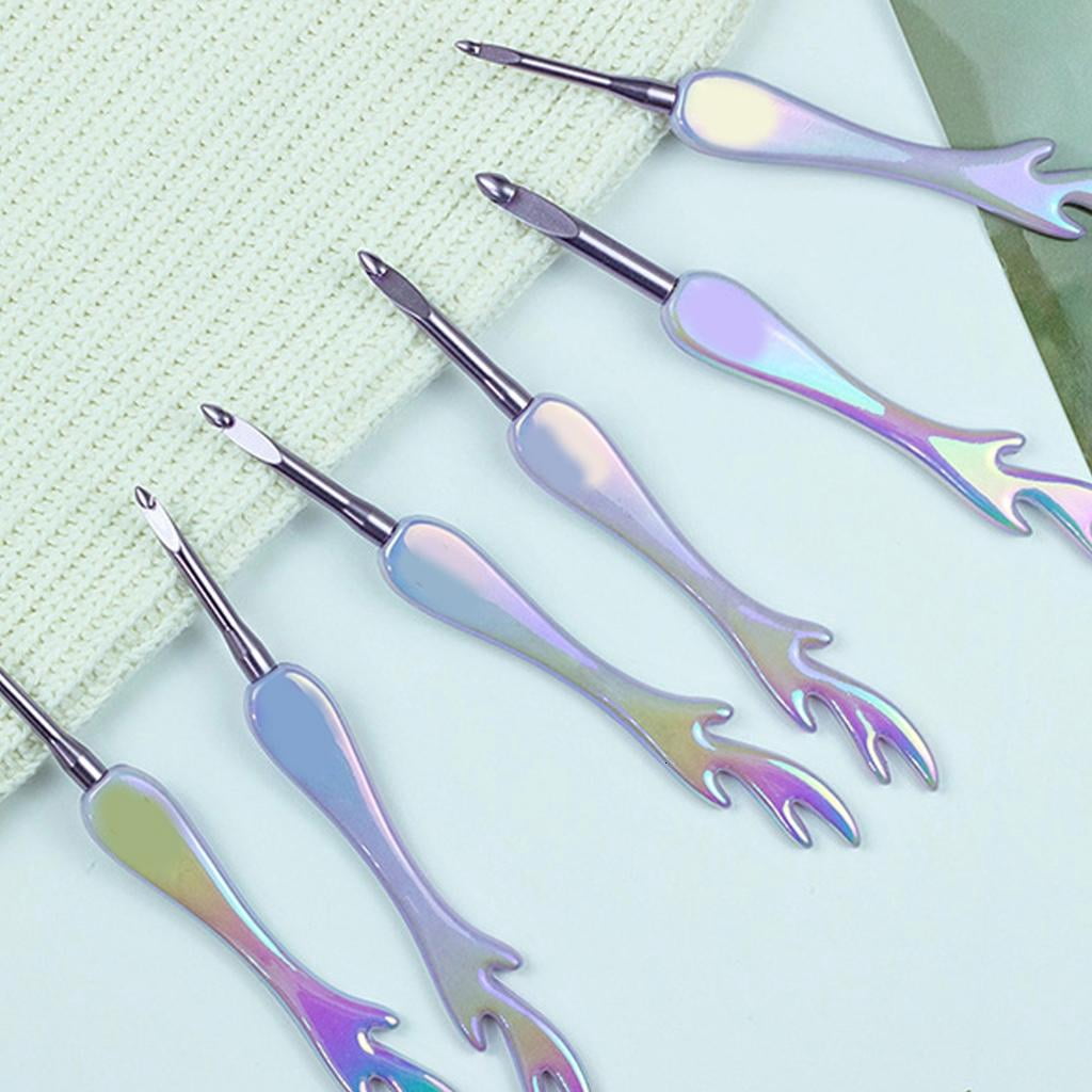 Giaone Sturdy Acrylic Crochet Hook Set Elegant Color Large Handle For Knitting And Crafting
