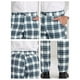 thumbnail image 5 of Pantalones rectos de corte recto con estampado de cuadros y bolsillos para hombre, pantalones casuales con botones, 5 of 7