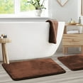 thumbnail image 6 of Nestl Set of 2 Absorbent Memory Foam Bath Mat Set Bathroom Rugs, Brown, Large 20"x32", 6 of 8