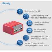 Shelly 1PM Mini Gen4 1PM Mini Gen4 Smart Relay: Wi-Fi and Zigbee Compatible Relay Module, Bluetooth Gateway with Shelly BLU