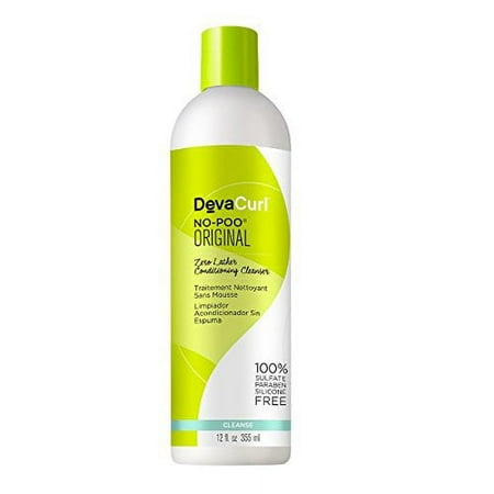 Devacurl No-Poo Original Cleanser; Zero Lather; Gentle for All Hair Types; Sulfate; Paraben and Silicone Free; 12 Ounce