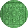 thumbnail image 1 of Ahgly Company Indoor Round Abstract Emerald Green Modern Area Rugs, 6' Round, 1 of 4