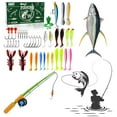 thumbnail image 4 of Kit Señuelos Pesca Ganchos Rumbo Suave Y Duro Swivels para La Manivela Lucio Lubina, 4 of 9