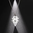 thumbnail image 4 of TEAMER Trend Stainless Steel Necklace for Women Hollow Geometric Pendant Necklace Gold Silver, 4 of 4