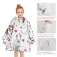 thumbnail image 6 of Bull Terriers and Hearts Blanket Hoodies for Kids 6-13YR Oversize Wearable Blanket Hoodies for Boys Girls Teens, 6 of 7
