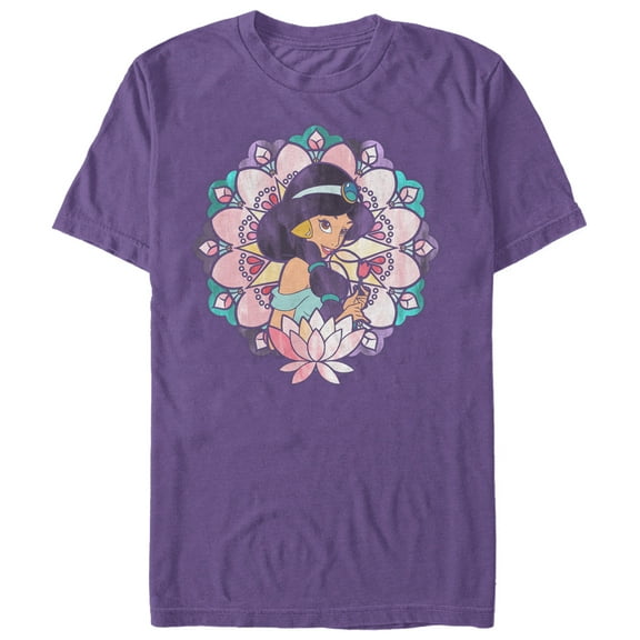 Men's Aladdin Jasmine Lotus Flower Graphic Tee Purple Large