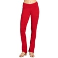 thumbnail image 2 of Women & Juniors Active Workout Fitness Stretch Comfy Lounge Flare Fit Yoga Pants (RED, M), 2 of 4