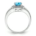 thumbnail image 2 of 925 Sterling Silver Rhodium-Plated Diamond and Blue Topaz Ring Size 7, 2 of 6