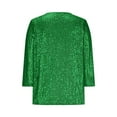 thumbnail image 5 of Xdegoge 3/4 Sleeve Sequin Tops for Women Sparkle Glitter Dressy Casual Blouses Club Party Night Going Out Top Trendy Tunic Tshirts New Years Eve Outfits, 5 of 6