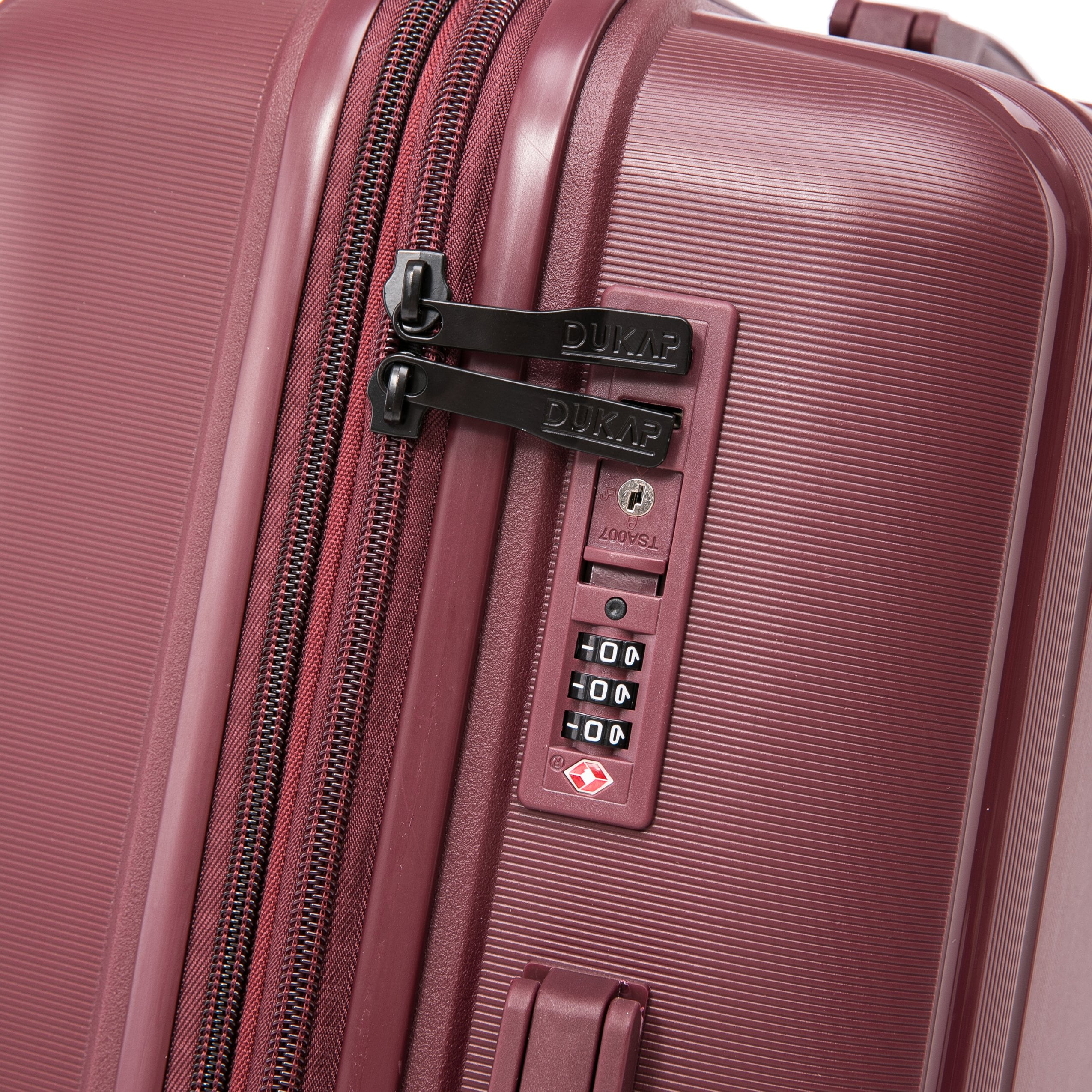 DUKAP AIRLEY 20" Lightweight Hardside Carry-On Luggage with Spinner Wheels, Handle and Trolley, Wine