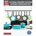 thumbnail image 6 of Cook N Home Pots and Pans Set Nonstick, 10 Piece Ceramic Kitchen Cookware Sets, Nonstick Cooking Set with Saucepans, Frying Pans, Dutch Oven Pot with Lids, Turquoise, 6 of 7