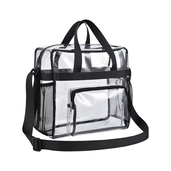 Lohol Clear Tote Bag Stadium Approved, 12x6x12 Game Day Clear Satchel Bag with Shoulder Strap for Concert Work and Sports