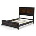 thumbnail image 4 of FOA Delia 4pc Walnut Wood Panel Bedroom Set - Cal King+Nightstand+Dresser+Mirror, 4 of 20
