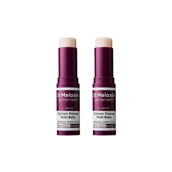 Pack de 2 bálsamos multiusos de calcio en barra para rostro y labios; bálsamo hidratante ligero para piel seca, producto portátil para el cuidado de la piel, 9 g cada uno.