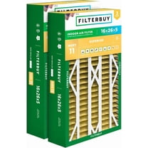 Filterbuy 16x26x5 MERV 11 Allergen Defense, Pleated HVAC AC Furnace Air Filters for Electro-Air, Emerson, White Rodgers, & Comfort Plus (2-Pack)