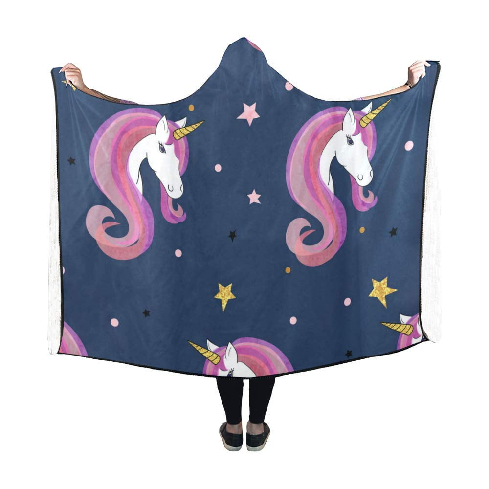 HATIART Hooded Blanket Unicorns Pilling Polar Fleece Wearable Blanket Throw Blanket 50x60 Inches Walmart