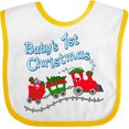 thumbnail image 3 of Inktastic Baby's 1st Christmas Train with Presents and Tree Boys or Girls Baby Bib, 3 of 4