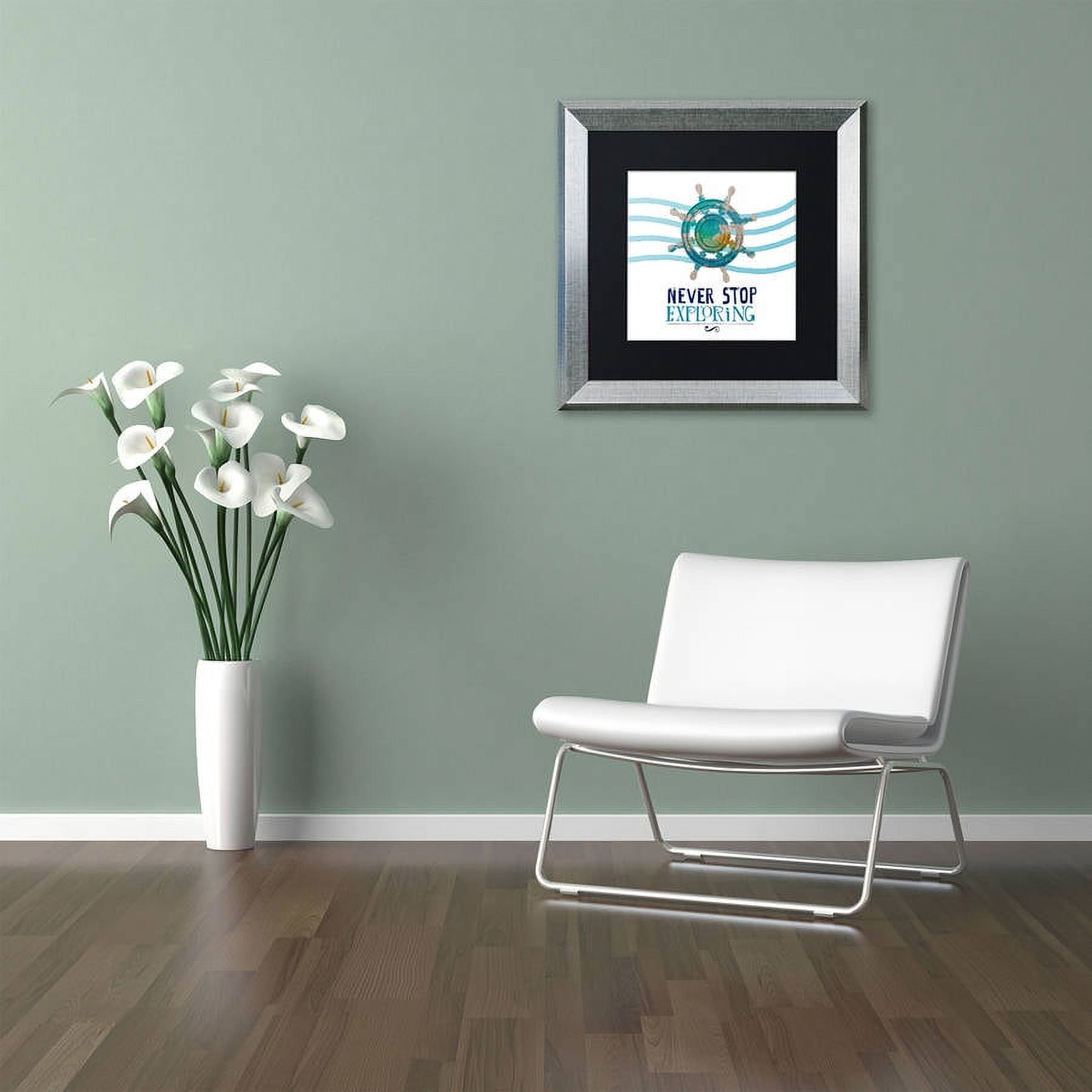 Trademark Fine Art "Exploring" Canvas Art by Lisa Powell Braun, Black Matte, Silver Frame