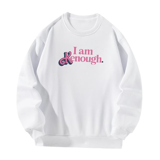 Sudadera de cuello redondo para hombre y mujer, camisa blanca holgada con estampado gráfico, Tops para chicas adolescentes, salir de calle para mujer, , , SG