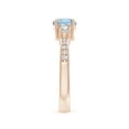 thumbnail image 3 of ANGARA Natural Classic Three Stone Aquamarine and Diamond Ring in 14K Rose Gold for Women (Size-6mm) | March Birthstone, Birthday, Anniversary, Jewelry Gift for Women | Natural Aquamarine Ring, 3 of 9
