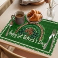 thumbnail image 3 of St.Patrick's Day Placemats Set of 6 Lucky Shamrock Leopard Farmhouse Plaid Place Mats Indoor Wipeable Table Mats Washable Cloth Dining Table Placemats for Kitchen Holiday Party Home Decor 13x19 Inch, 3 of 9