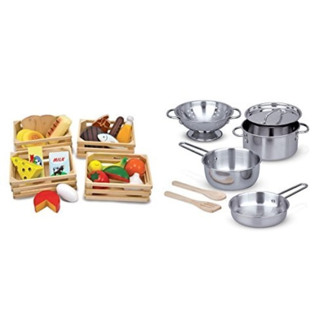 melissa & doug stainless steel pots and pans