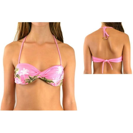 Loco Boutique Isle Twisted Bandeau Bikini Top Color: PINK  Size: S