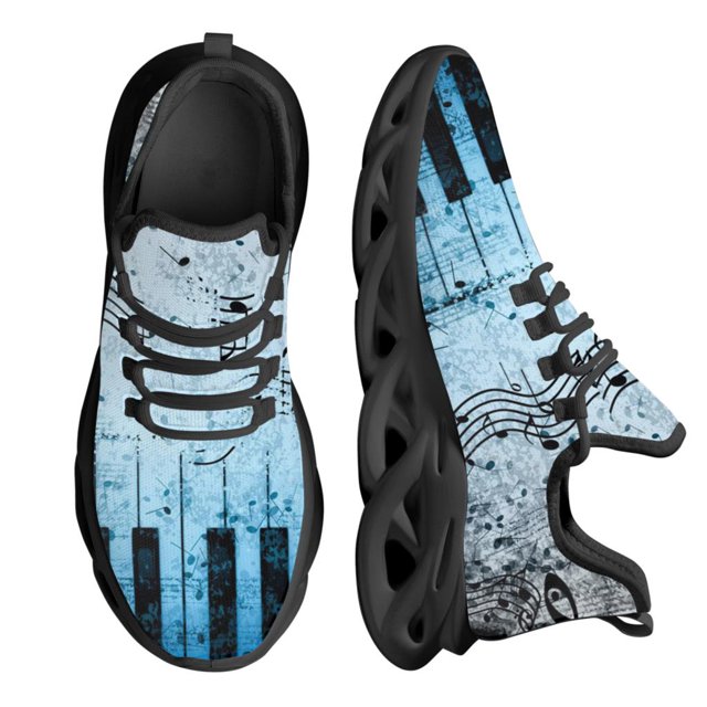 Zapatillas de deporte para hombre personalizadas, de malla neutra, transpirables, de alta calidad y a la moda, con teclado de piano genial para amantes de la música.