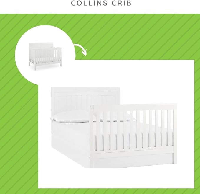 Full-Size Conversion Kit Bed Rails for Delta Children's Tribeca Crib - #0050 (White - 100)